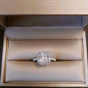 3 Carat Cushion Cut Halo Ring